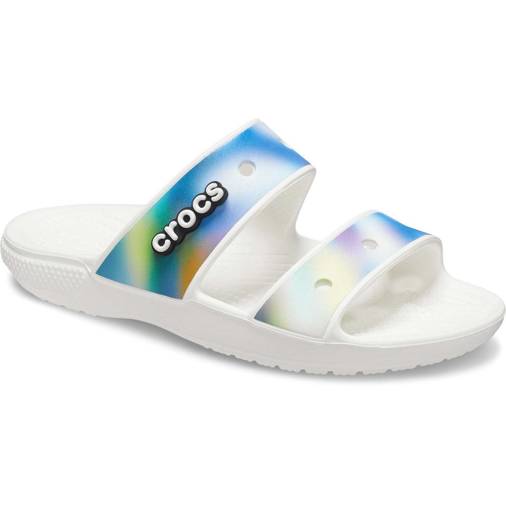 White / Multi Men's Crocs Classic Solarized Sandals | NZ 1235DFMN